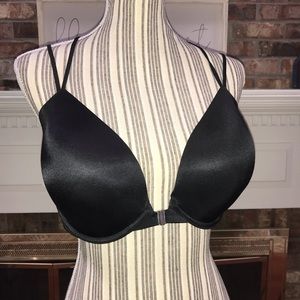 Victoria's Secret Black Front-Close Smooth T-Shirt Bra